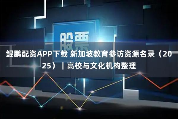 鲲鹏配资APP下载 新加坡教育参访资源名录（2025）｜高校与文化机构整理