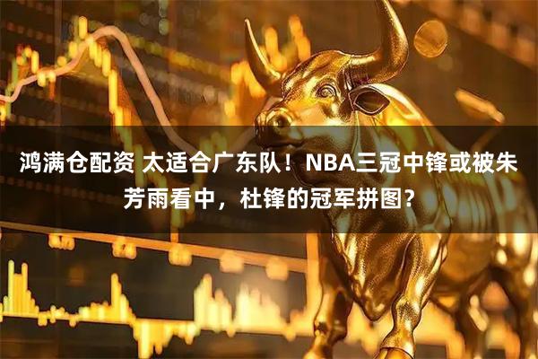 鸿满仓配资 太适合广东队！NBA三冠中锋或被朱芳雨看中，杜锋的冠军拼图？