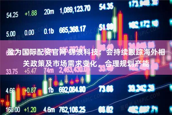 盈为国际配资官网 锦浪科技：会持续跟踪海外相关政策及市场需求变化，合理规划产能